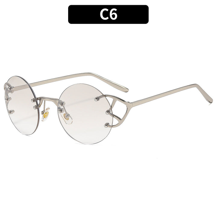 Geometrische Runde Rahmen Sonnenbrille