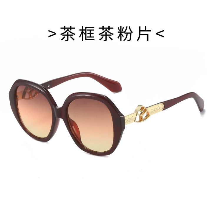 Damen Oversized Sonnenbrille mit goldenen Akzenten Karnz