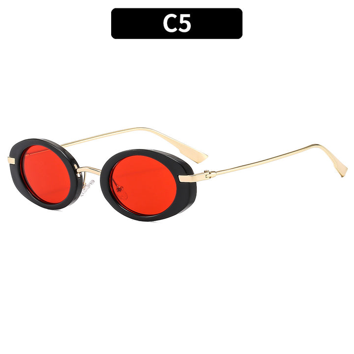Modische Retro-Ovale Sonnenbrillen