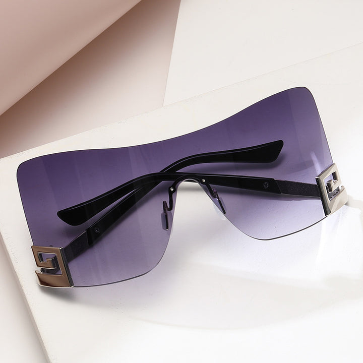 Damen Oversized Shield-Sonnenbrille mit extravagantem Design Karnz