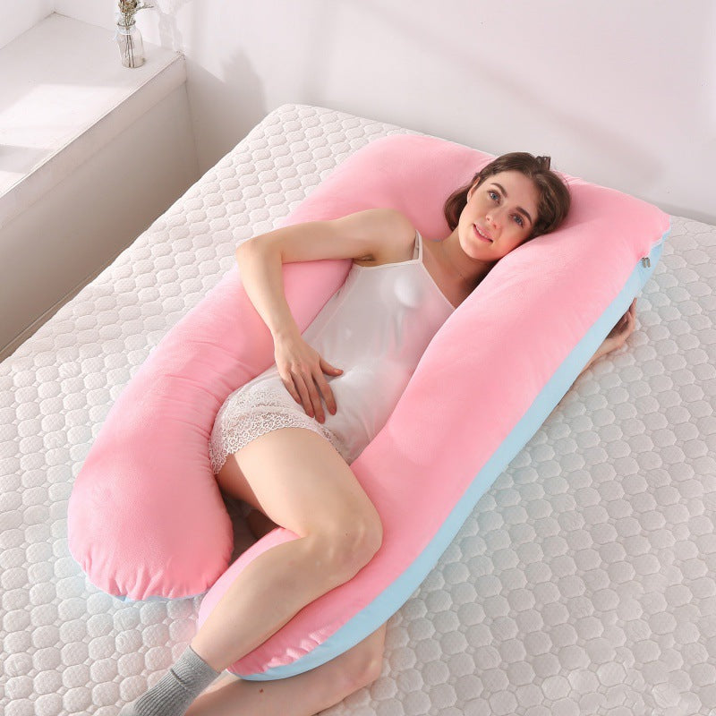 ergonomisches U-förmiges Ganzkörper-Schwangerschaftskissen mit abnehmbarem waschbarem Veloursbezug und verstellbarem Innenteil Karnz