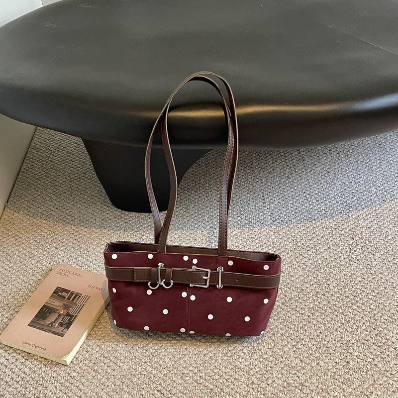 Stylische Pünktchen Schultertasche