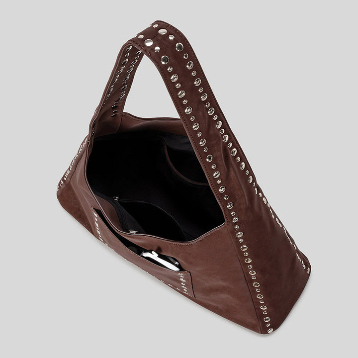 Nieten Wildleder Hobo Tasche