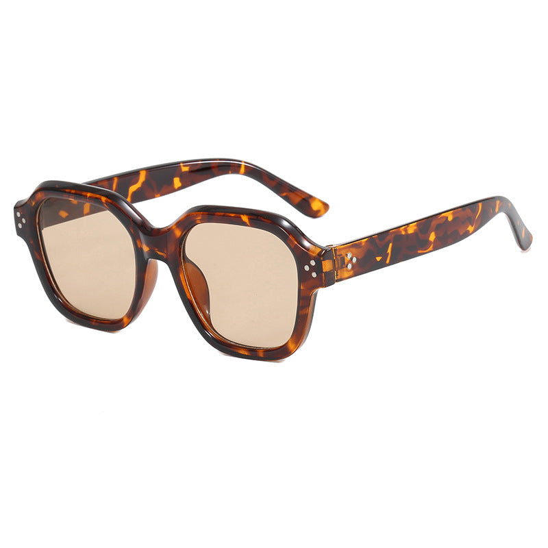 Damen modische quadratische Sonnenbrille mit verspiegelten Gläsern Karnz