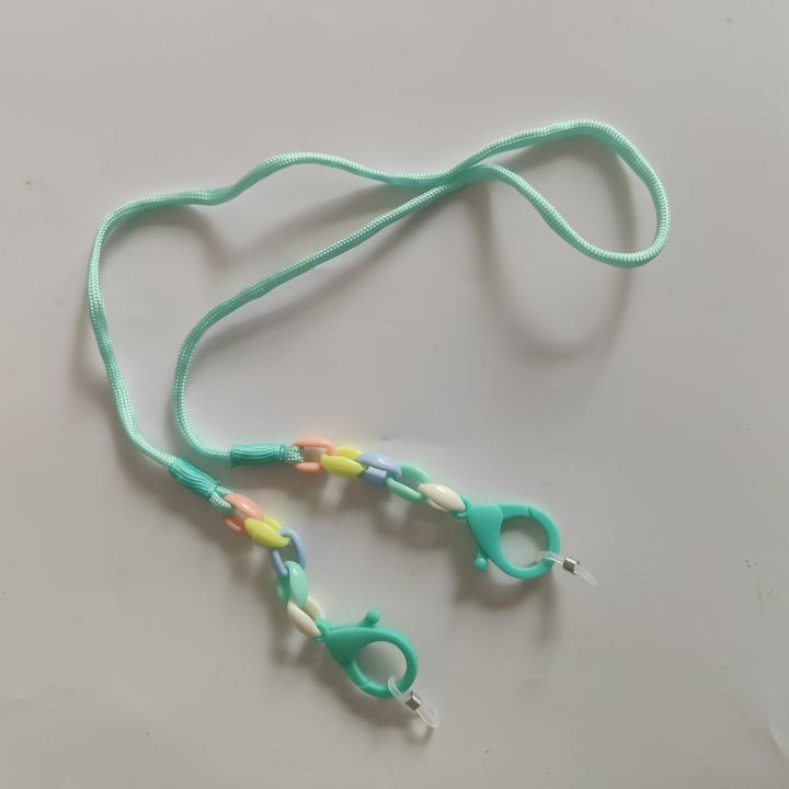 Brillenhalterkette mit Bunten Perlen und Stabilen Clips Karnz