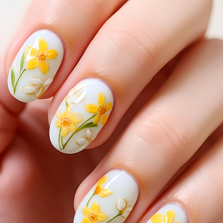 Blumen-Themen Press-on-Nagelkunst-Set Karnz