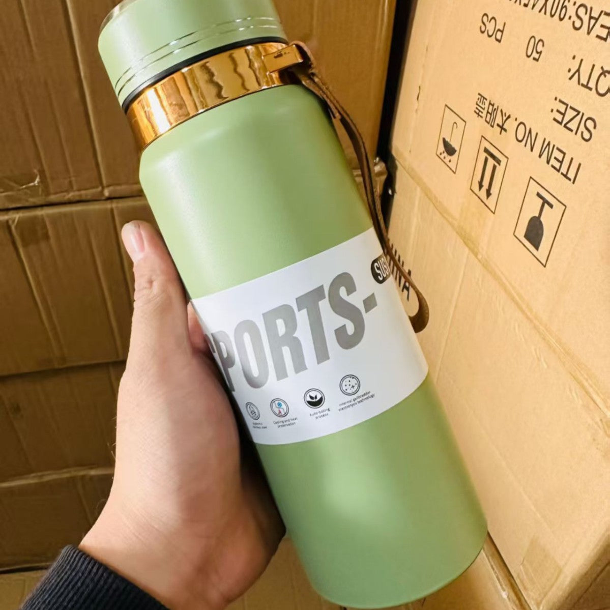 Unisex Sportliche Thermo-Trinkflasche Karnz