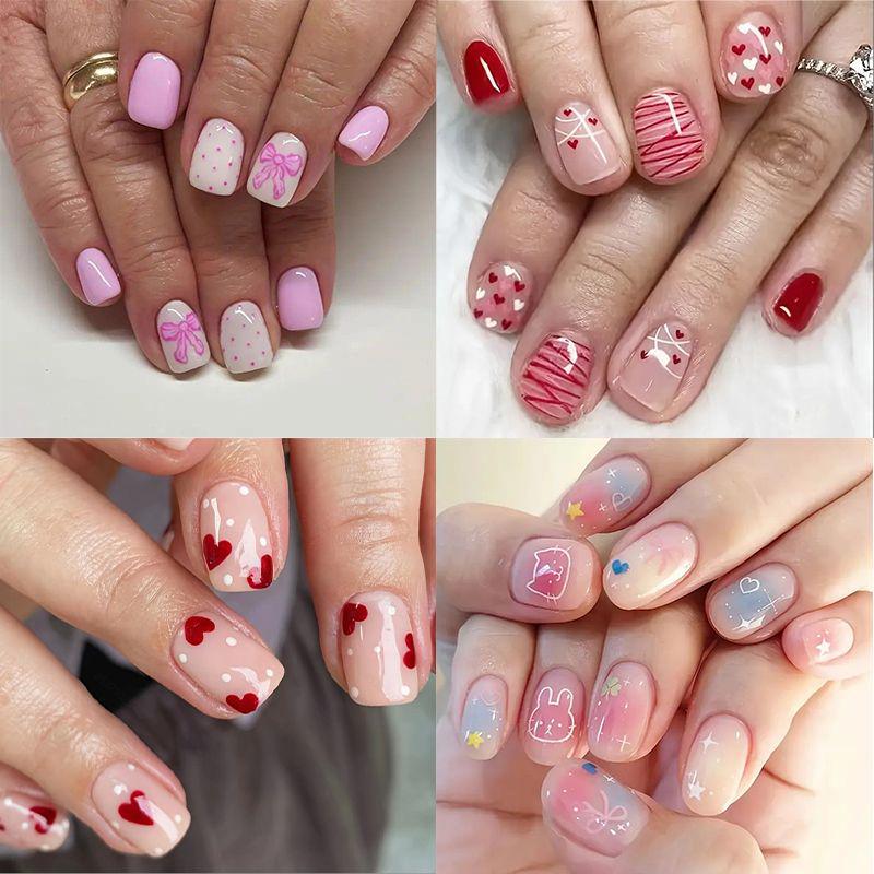 Herz-verzierte Nagelkunst-Design Karnz
