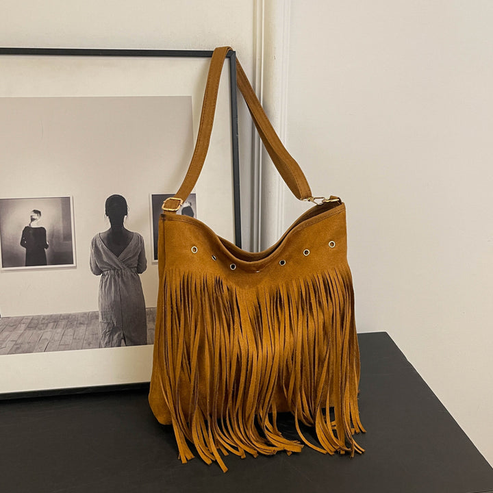 Suede Fringe Schultertasche Karnz