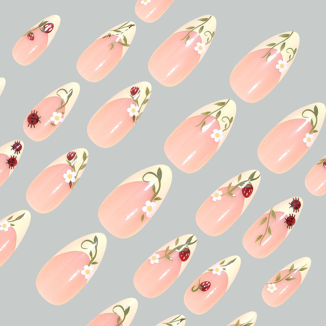 Künstlerische florale Stiletto-Nageltips Karnz