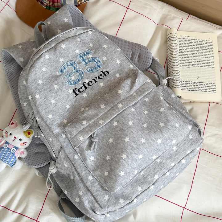 Verspielter Sternenmuster-Schulrucksack Karnz