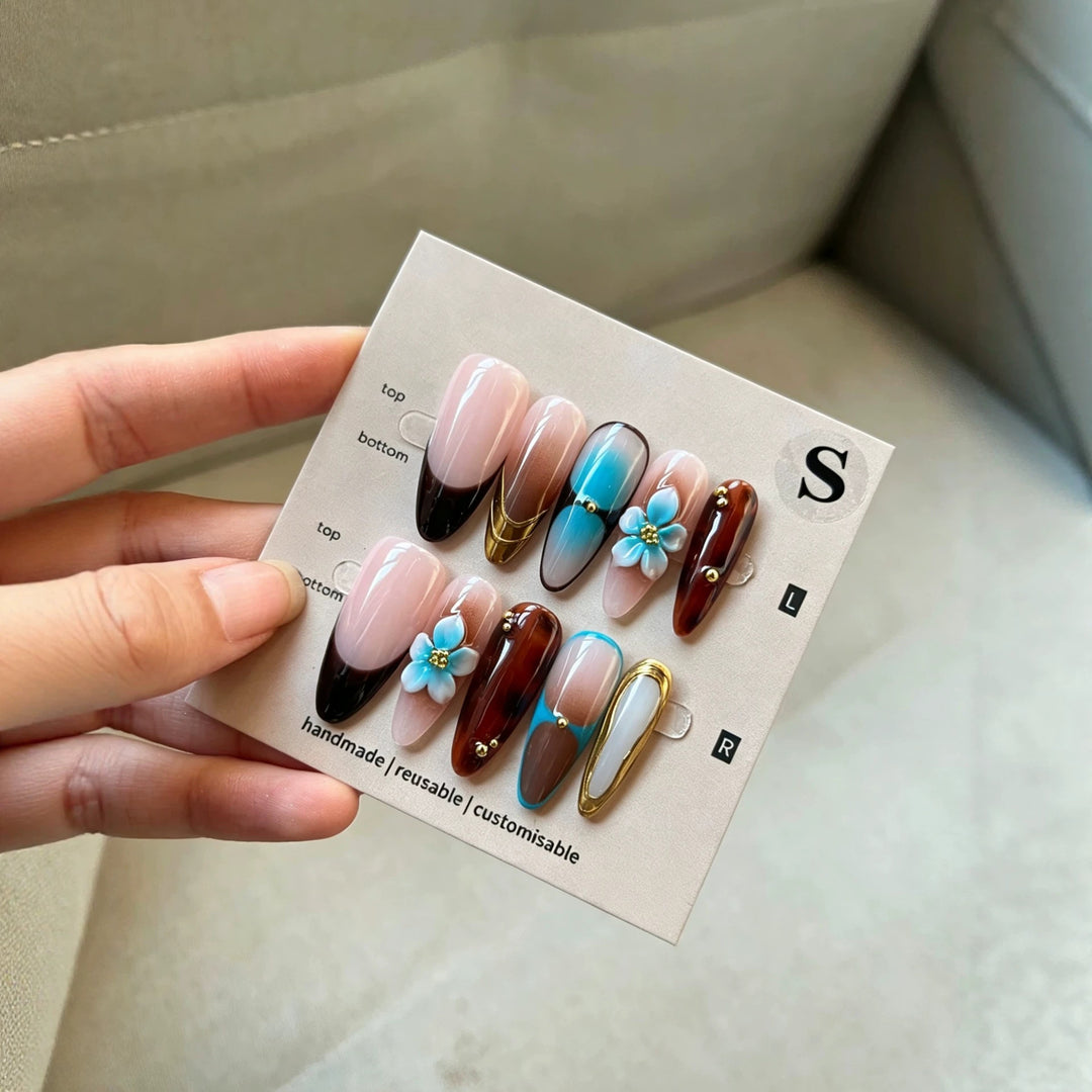 Modisches Handgefertigtes Press-On Nagelkunstset