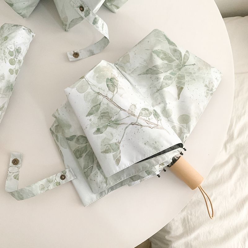 Damen Faltregenschirm mit botanischem Druckdesign Karnz