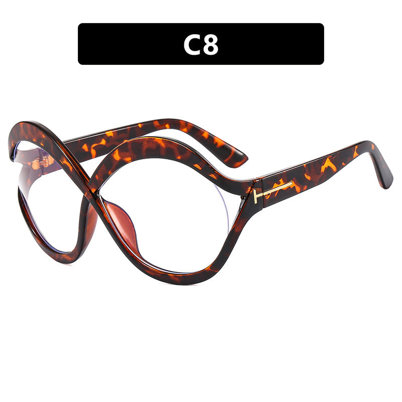 Damen extravagante Cat-Eye Sonnenbrille mit geschwungenem Rahmen Karnz