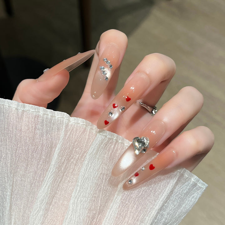 Glamouröse kristallverzierte Drucknägel Karnz