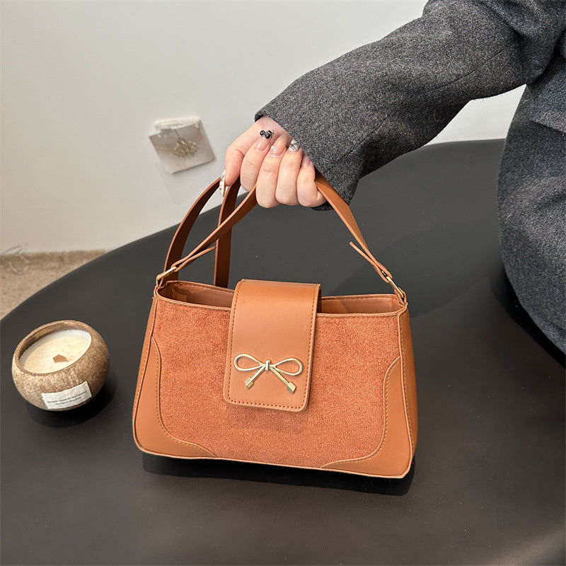 Stylish Faux Suede Handtasche Karnz