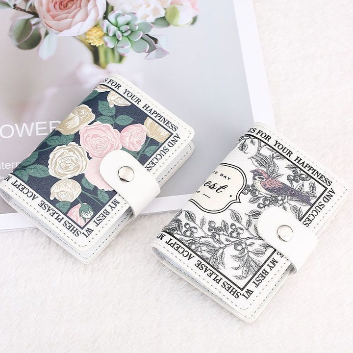 Elegante Rose Druck Geldbörse Karnz