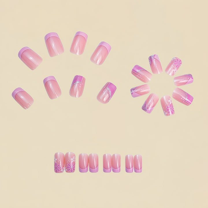 Floral Acryl Press-On Nagelkunst Karnz