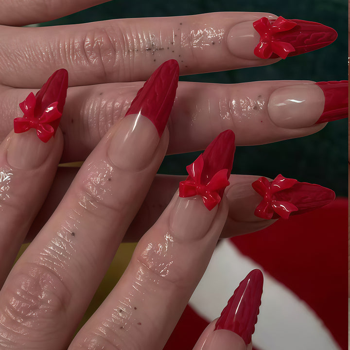 Künstlerische Stiletto Press-On Nagelspitzen Karnz