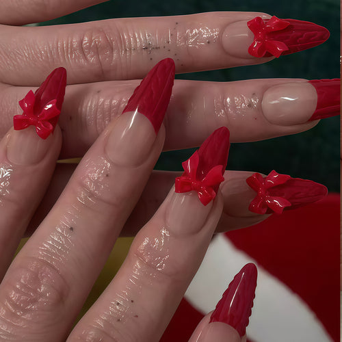 Künstlerische Stiletto Press-On Nagelspitzen Karnz