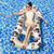 Unisex Aufblasbarer Leopard-Schwimmring mit integriertem Trinkhalter Karnz