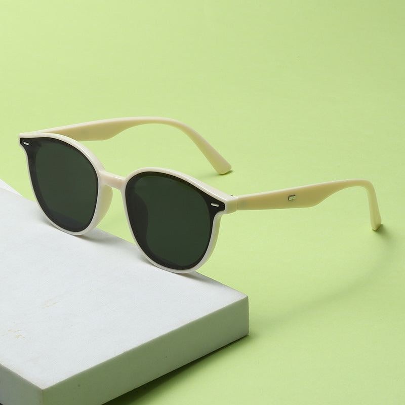 Damen Modische Sonnenbrille mit trendigem, rundem Rahmen und UV-Schutz Karnz