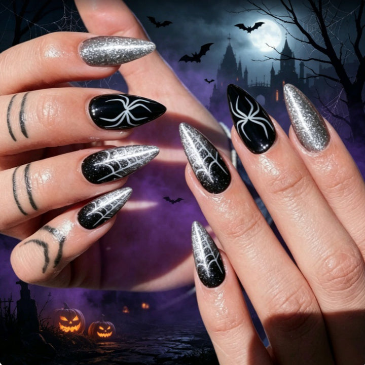 Halloween-Themen-Spinnen-Design Press-On Nägel Karnz