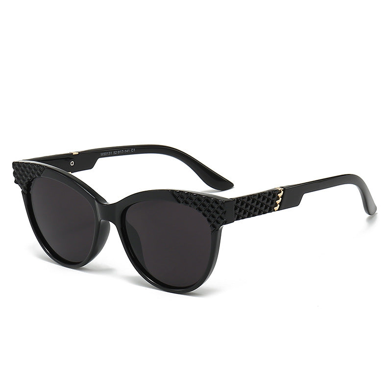 Damen Cat-Eye Sonnenbrille mit strukturierter Rahmen und UV-Schutz Karnz