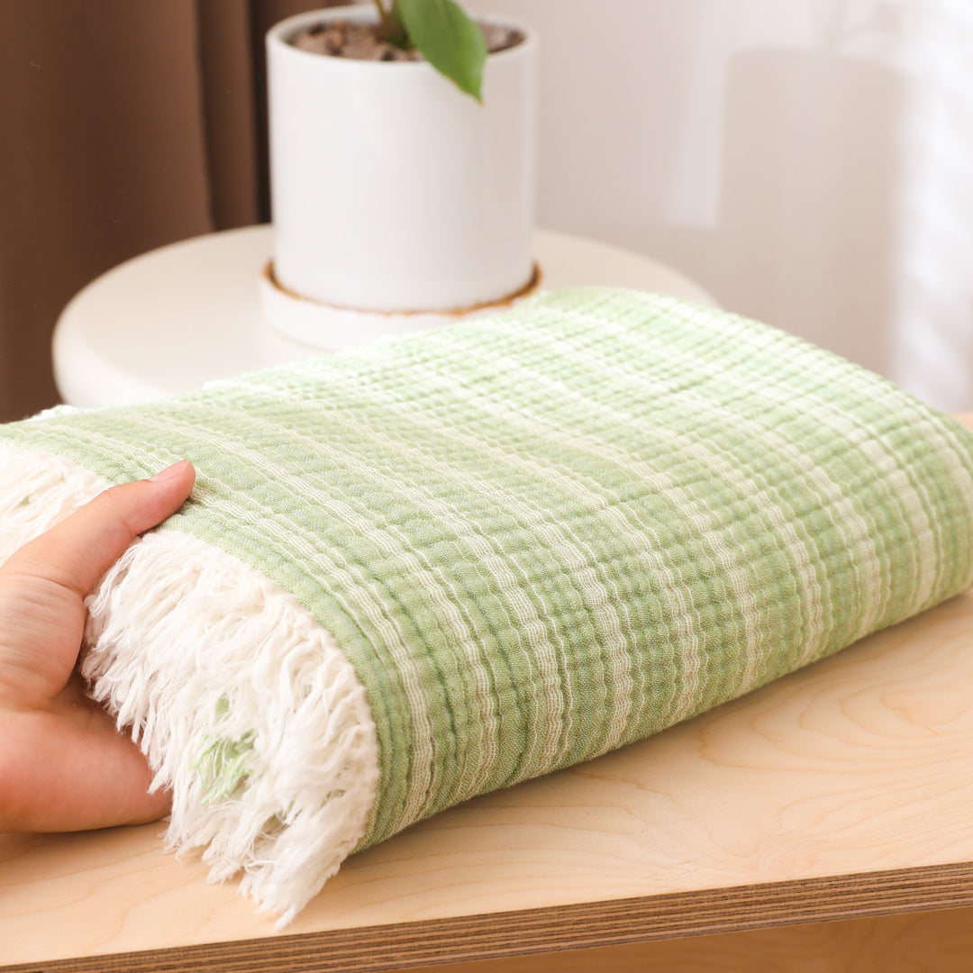 Damen moderne und stilvolle Waffelstruktur Plaid Decke Karnz