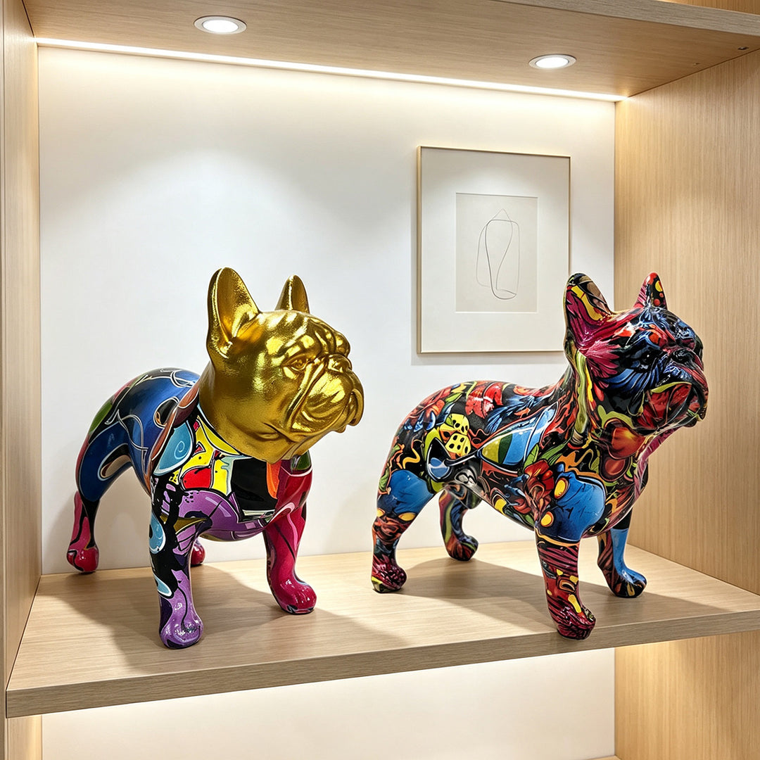 Deko Figur eines Französischen Bulldogen Karnz