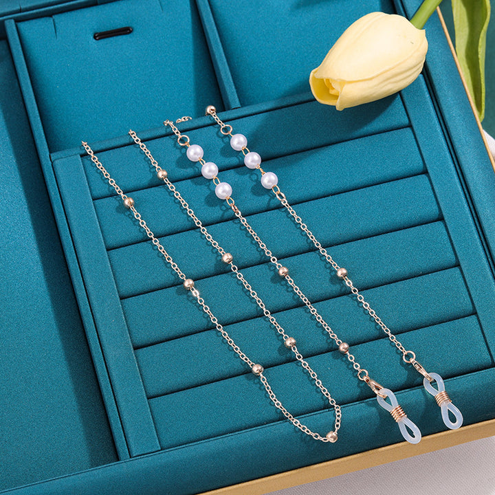Elegante Perlen Brillenhalter Kette Karnz
