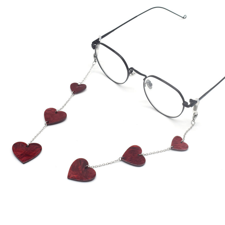 Stilvolle Herz-Themen Brillenkette Karnz