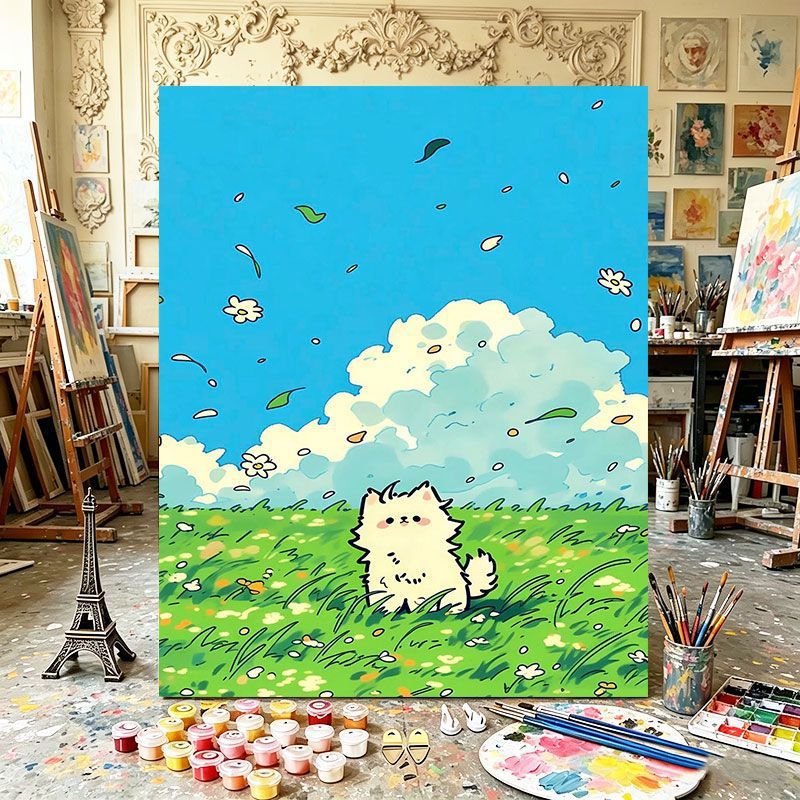 Verspielte Katzenillustration Kunstdruck Karnz