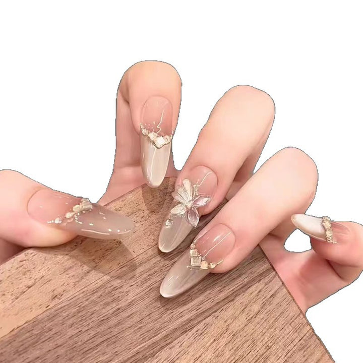 Glamouröse mit Strass verzierte Press-On Nail Set Karnz