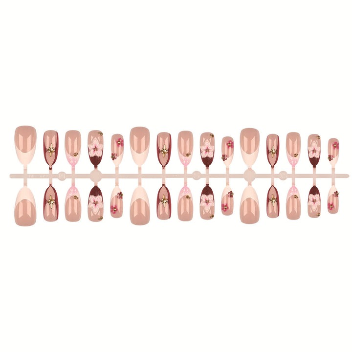 Künstlerisches florales Design Press-On-Nagelset
