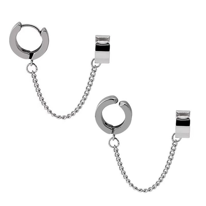 Stylische Silber Kettenlink Ohr Cuff Karnz