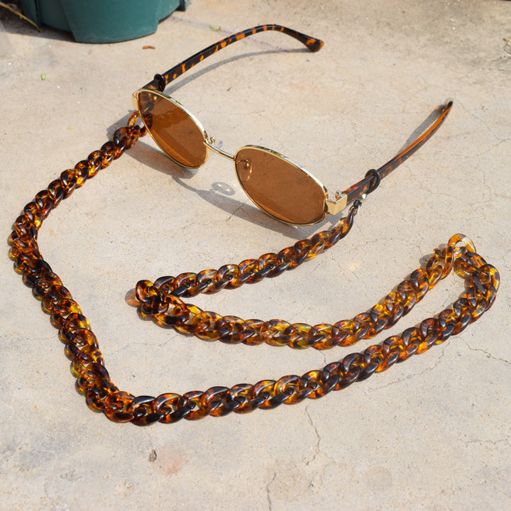 Stilvolle Schildpatt Brille Kette Karnz