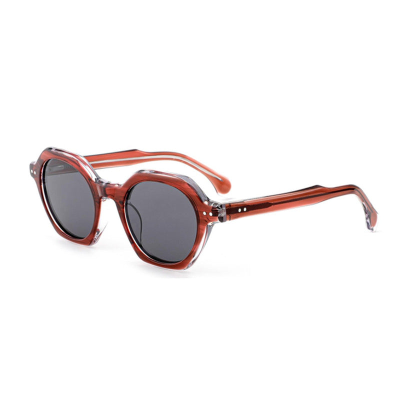 Damen Sonnenbrille im stilvollen, sechseckigen Design mit robustem Rahmen und UV-Schutz Karnz