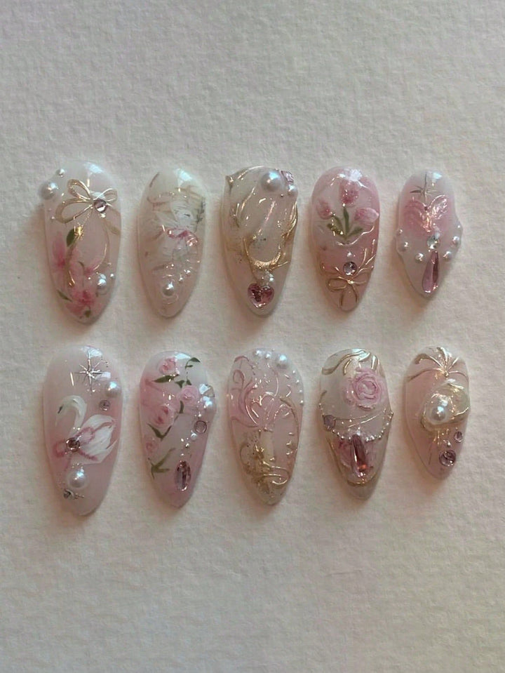Künstlerisches Press-On Nagelkunstset Karnz