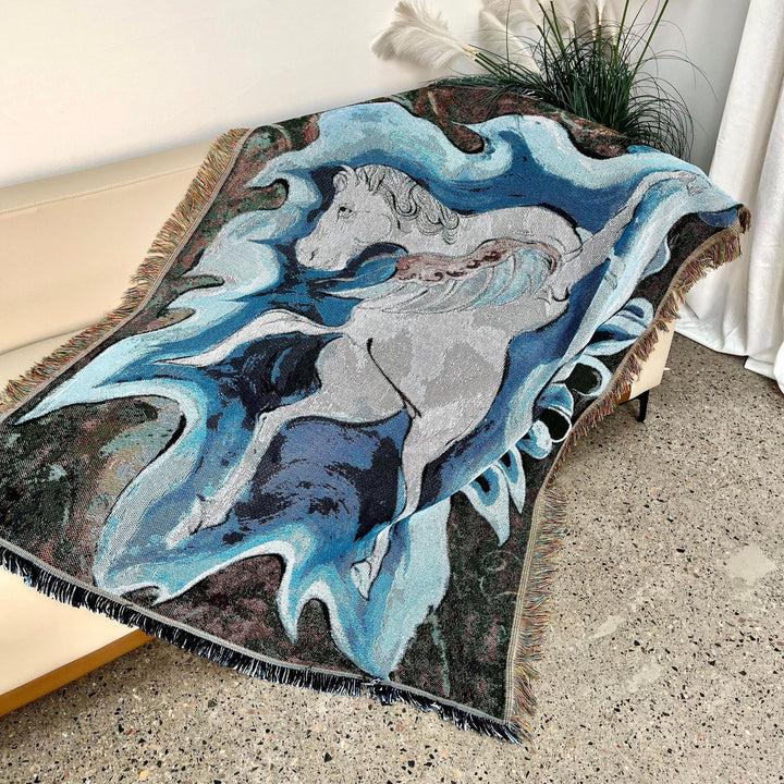 Künstlerische Einhorn-Themen Wandteppich Decke