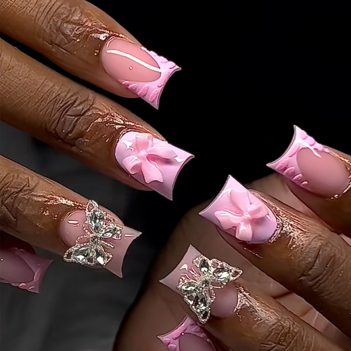 3D Floral Press-On Nagelkunst Set Karnz