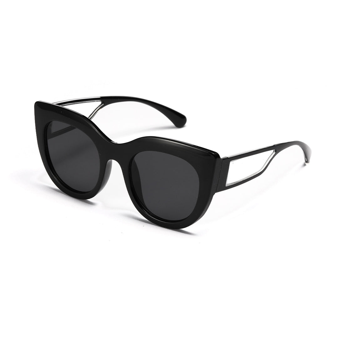 Damen modische Cat-Eye Sonnenbrille mit breiten UV-Schutz Gläsern Karnz