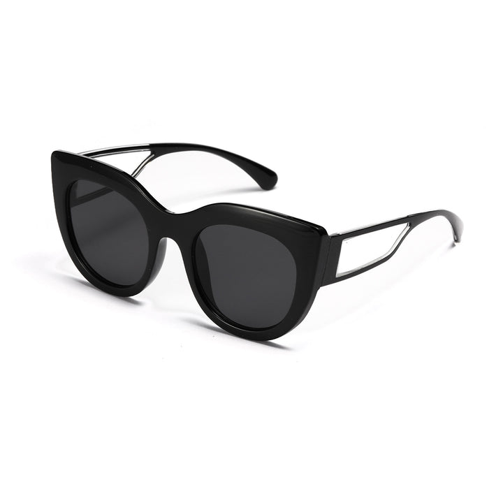 Damen modische Cat-Eye Sonnenbrille mit breiten UV-Schutz Gläsern Karnz