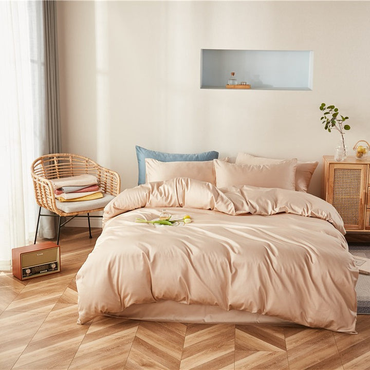 Premium Satin-Feel Bettwäsche- und Kissenbezug-Set mit verstecktem Reißverschluss