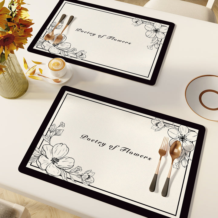 Elegante Blumenmuster Tischsets Karnz