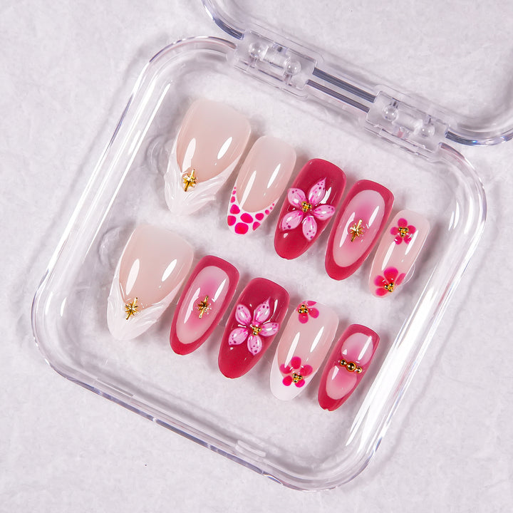 Dekoratives Floral Press-On Nagelset