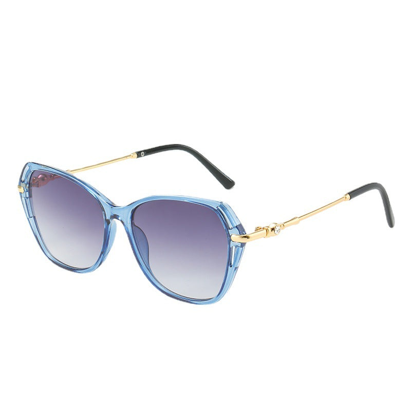 Damen modische Cat-Eye Sonnenbrille mit elegantem Metallrahmen Karnz