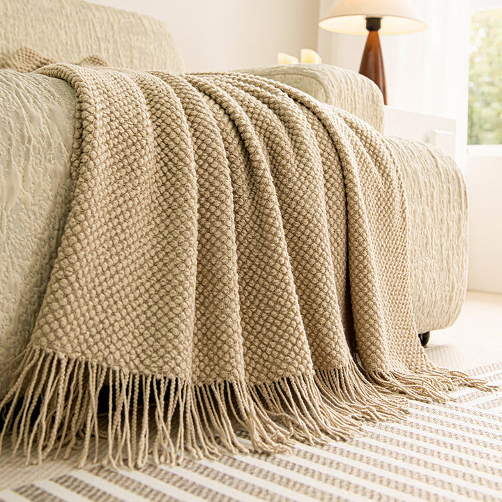 Gemütliche gestrickte Decke