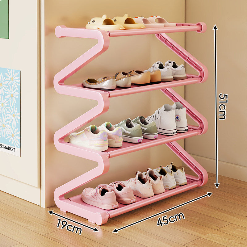 Kompakter Z-förmiger Multi-Tier platzsparender Schuhregalorganisator