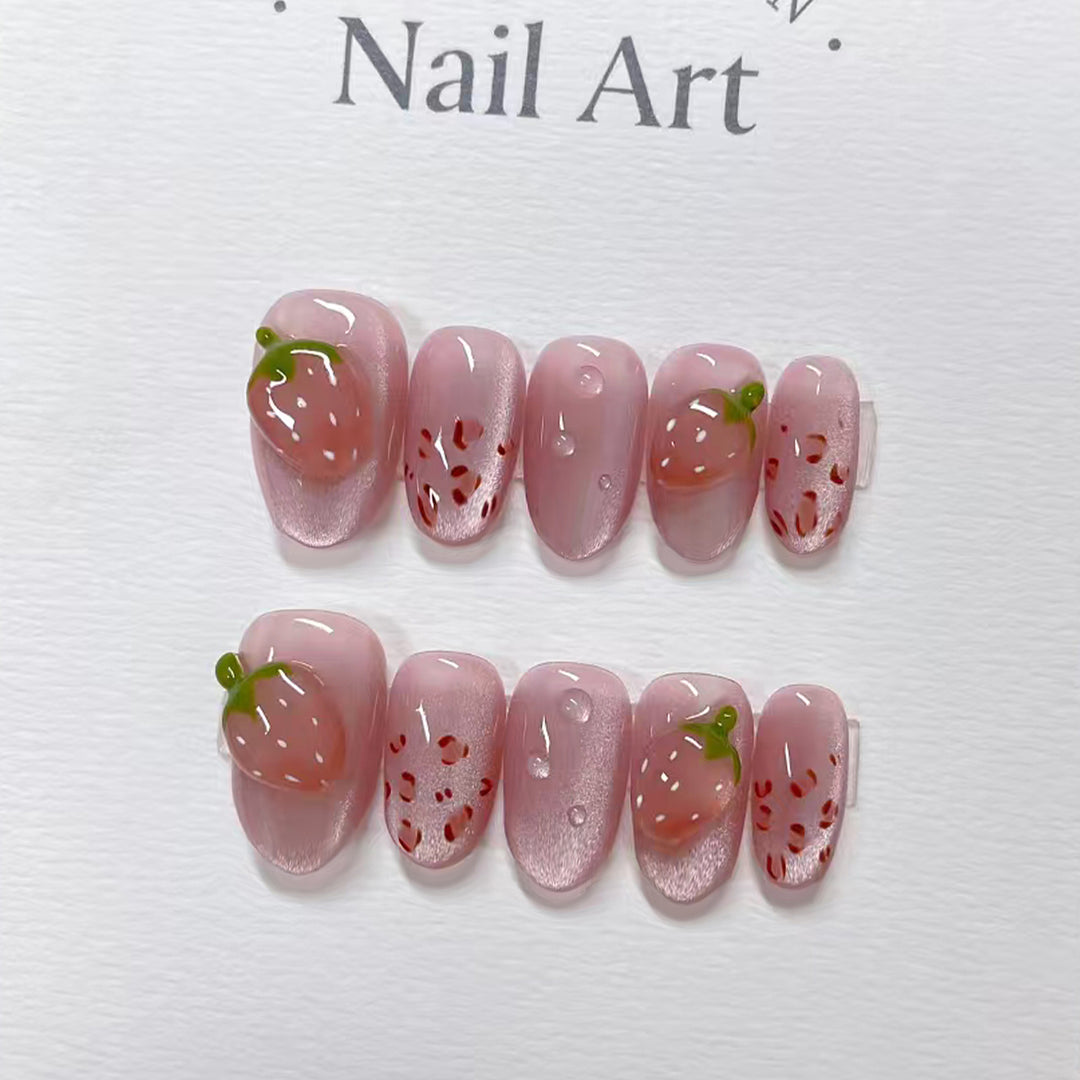 Künstlerisches, von Früchten inspiriertes Press-On-Nagelset